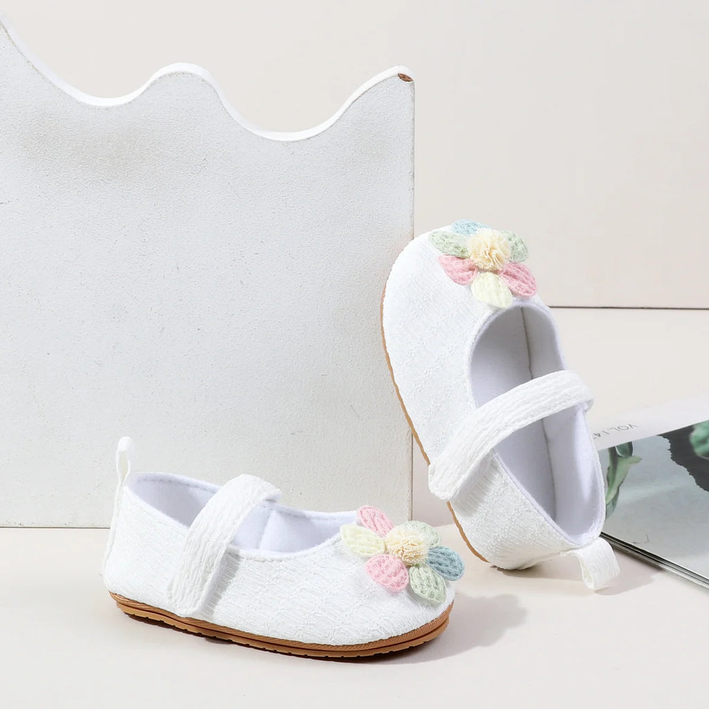 Newborn Infant Baby Girl Kids Shoes Soft Sole Crib Prewalker Toddler Anti-Slip Solid Ruffled First Walkers Shoe Baptism