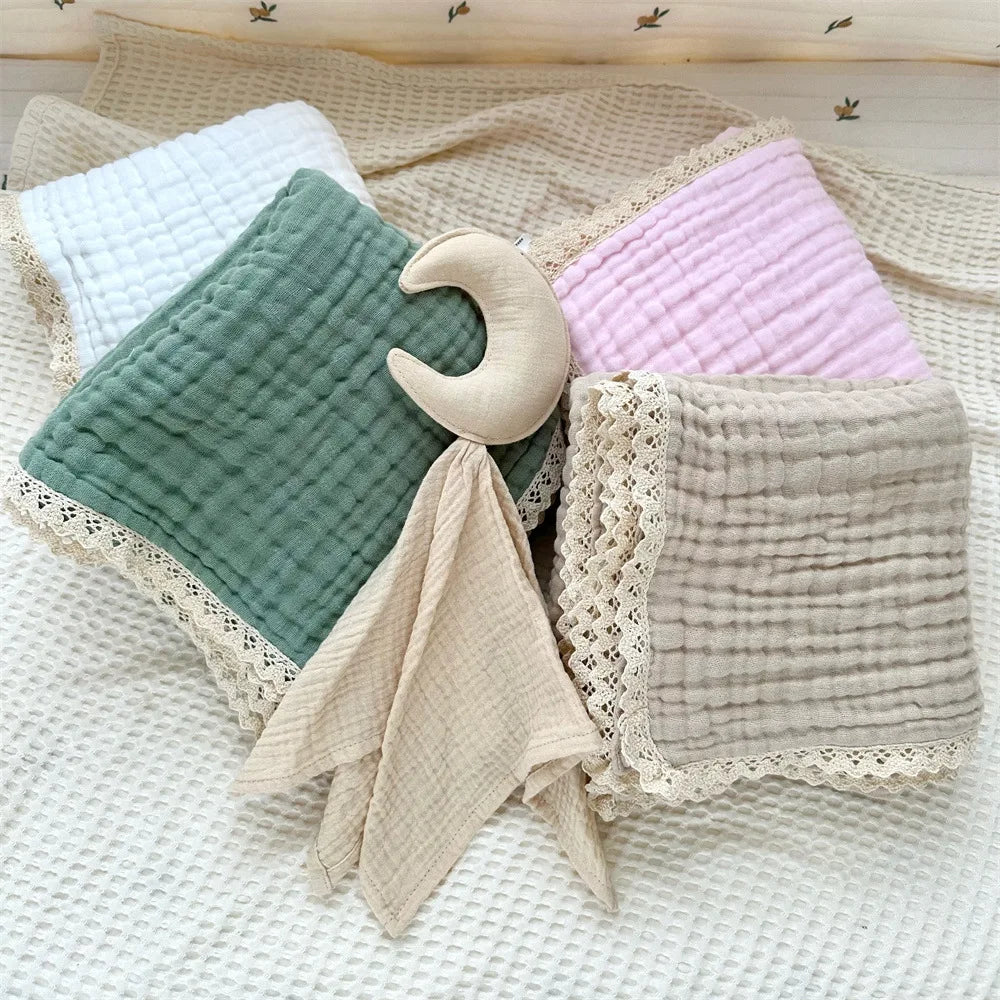 Newborn Baby Bath Towel 6 Layer Gauze Muslin Swaddle Cotton Receive Blankets Swaddling Wrap Lace Langer New Born Diapers Bedding