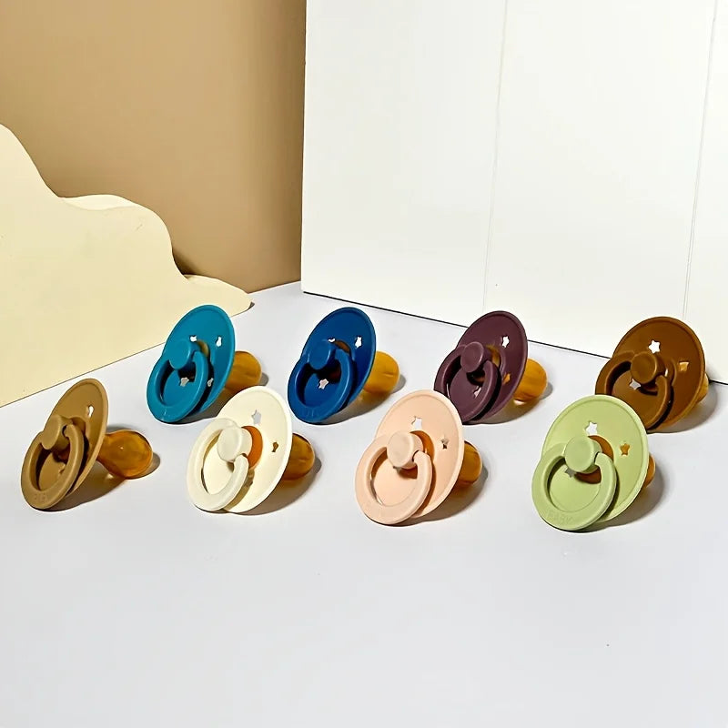 2pcs/pack Button-shape Baby Soothing Pacifier, Baby Pacifier Soother Dummy with Cherry-round Nipple