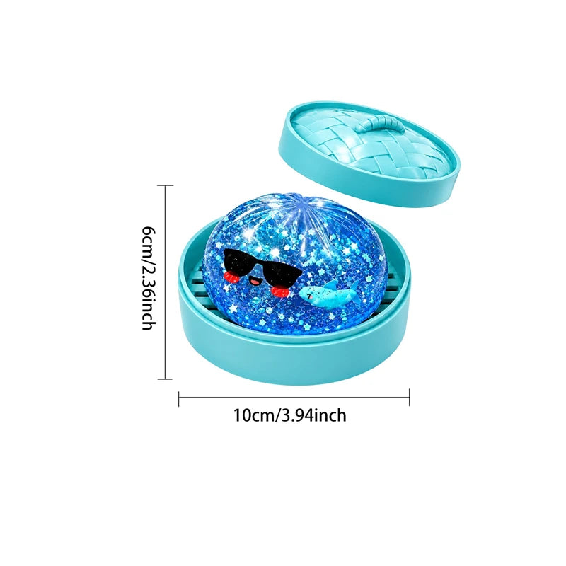 Ocean Halloween Ghost DumplingsToy Soft Slow Resilience Squishy Toy Fidget with Steamer Steamed Stuffed Bun Squishy Pinch Le