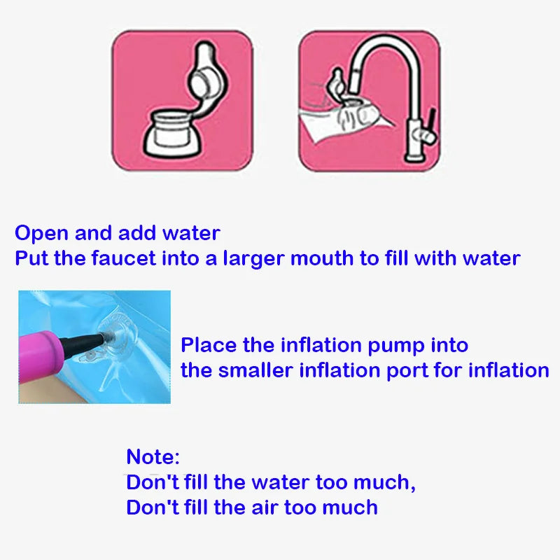 65/100cm Circle Inflatable Baby Water Play Mat Infant Toddler Kid Tummy Time Water Pad Cushion Early Educate Develop Activity