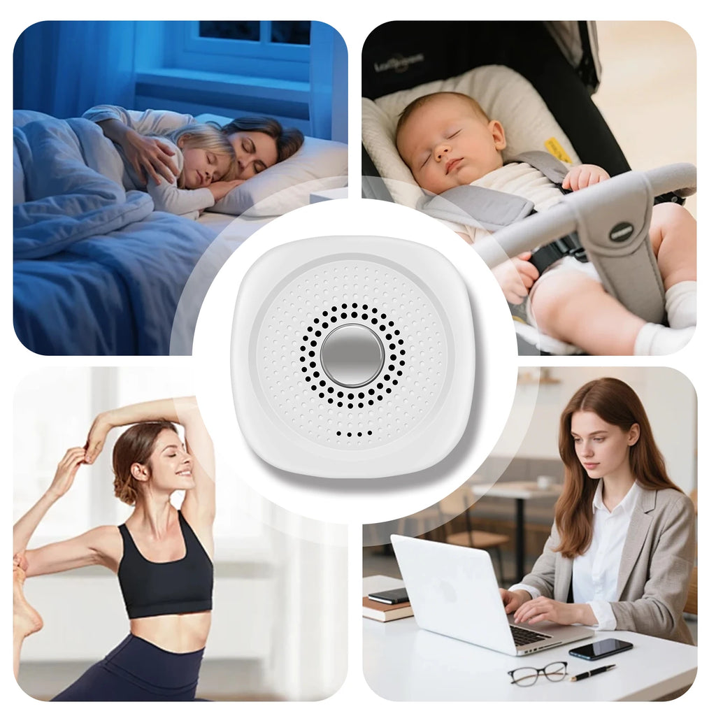 White Noise Sound Machine Portable Baby Timer Sleep Machine Sleep Aid Device with 8 Soothing Sounds for Adult Elder Insomnia
