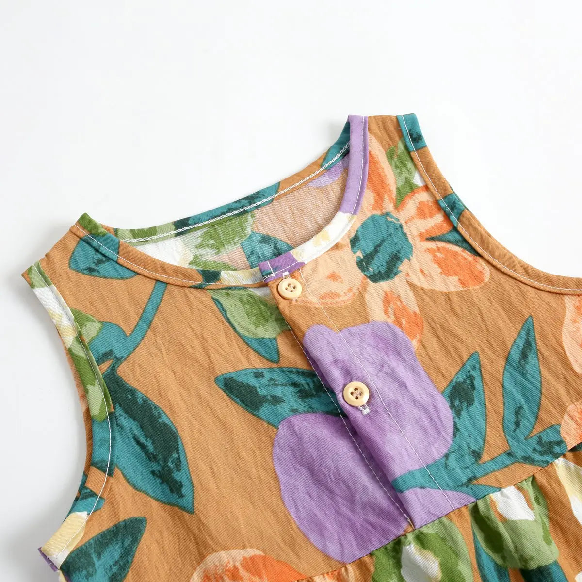 Baby Girls Printing Jumpsuits Flower Summer Rompers Cotton Toddler