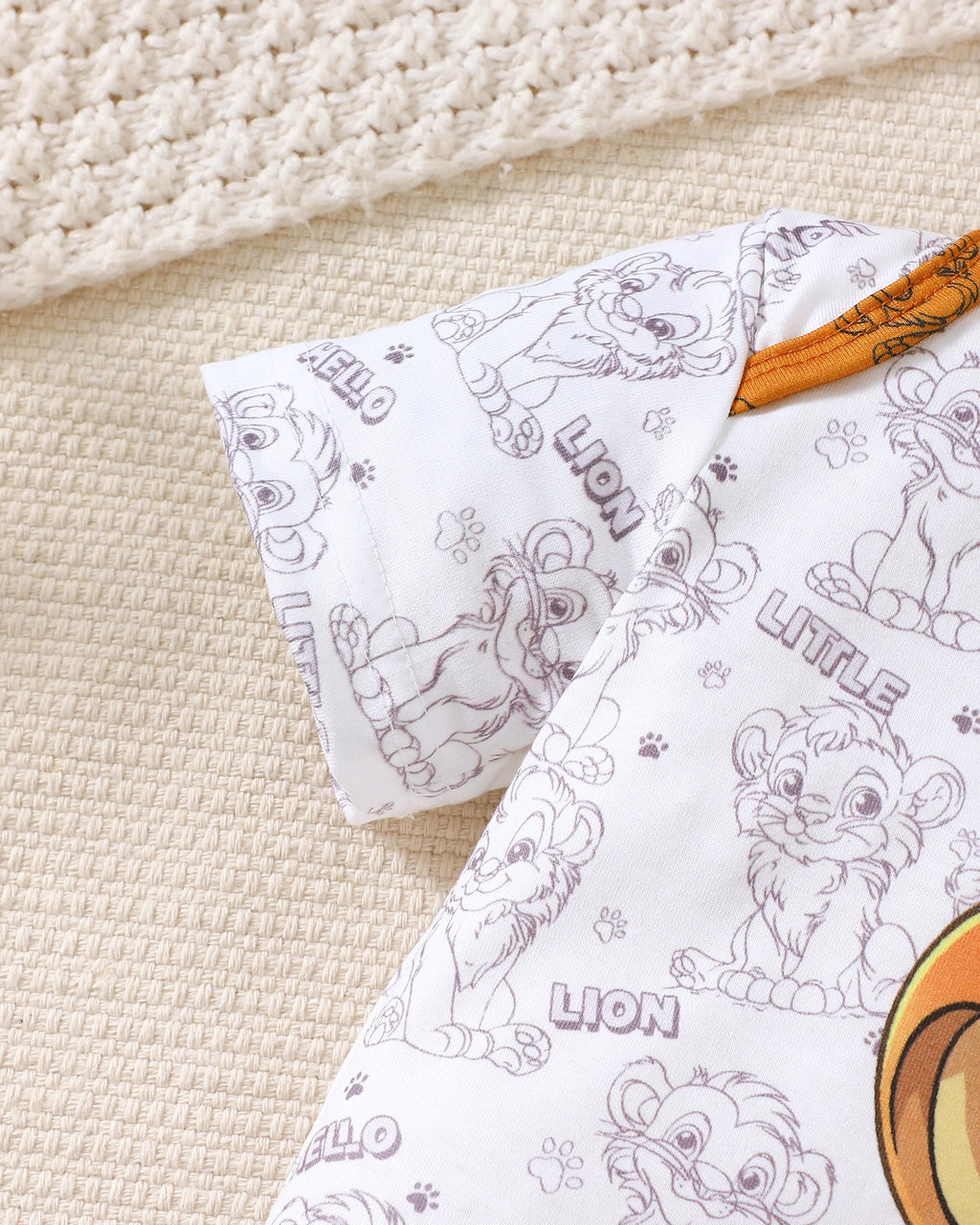 0-18 Month old Baby Boy Set Cartoon Lion Print Top, Pants, Hat Three Piece Set, Newborn Baby Boy Summer Fashion Set