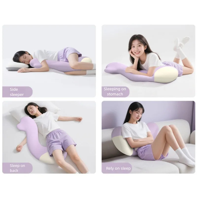 Bed Pillow Long Body Pillow Hips Lower Back Support Washable Cover Multipurpose for Side Sleeper Pregnancy Pillow for Bed
