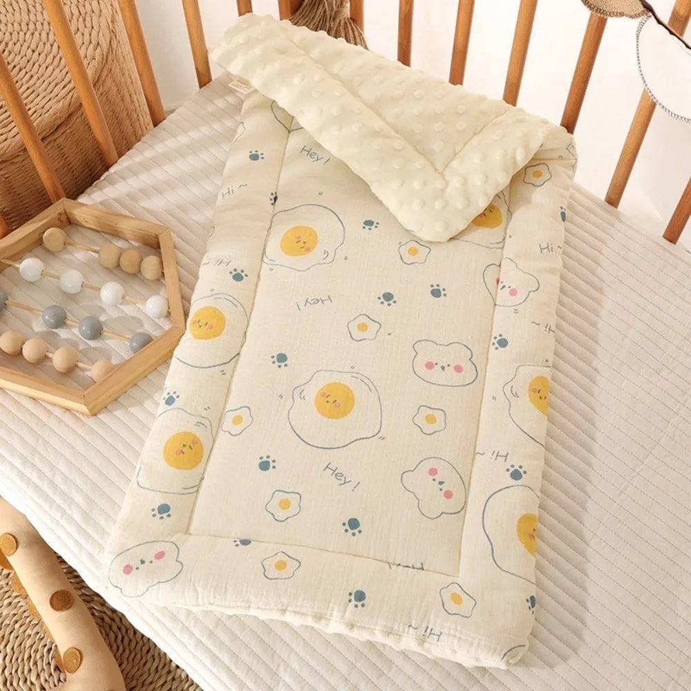 Washable Cartoon Baby Stroller Cushion Rainbow Rabbit Trolley Mattress Cotton Flower Baby Seat Cushion Toddler