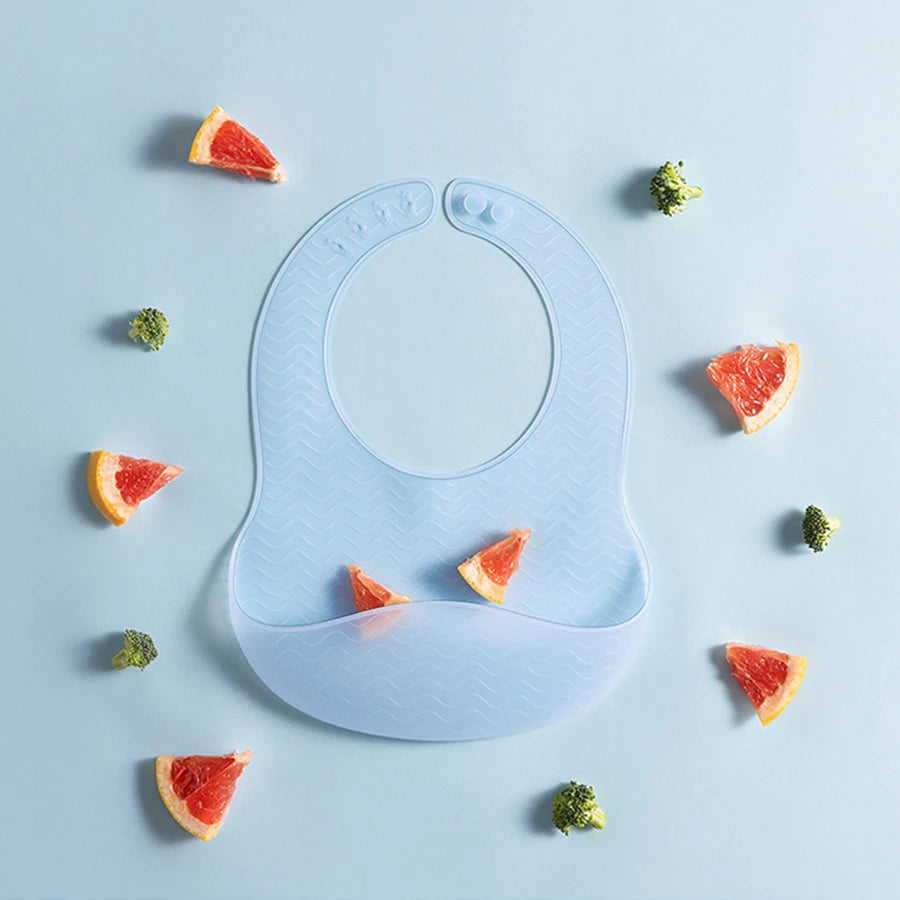 1 Pc Baby Silicone Jelly Bib Lightweight Widen Shoulder With PP Box Water Proof Adjustable Length Design Baby Tableware Bib
