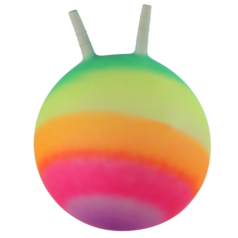 Rainbow Hopping Ball 18 Inch With Handle For Kids Outdoor Toys Model HOP18 Durable Rubber Cover For Active Play