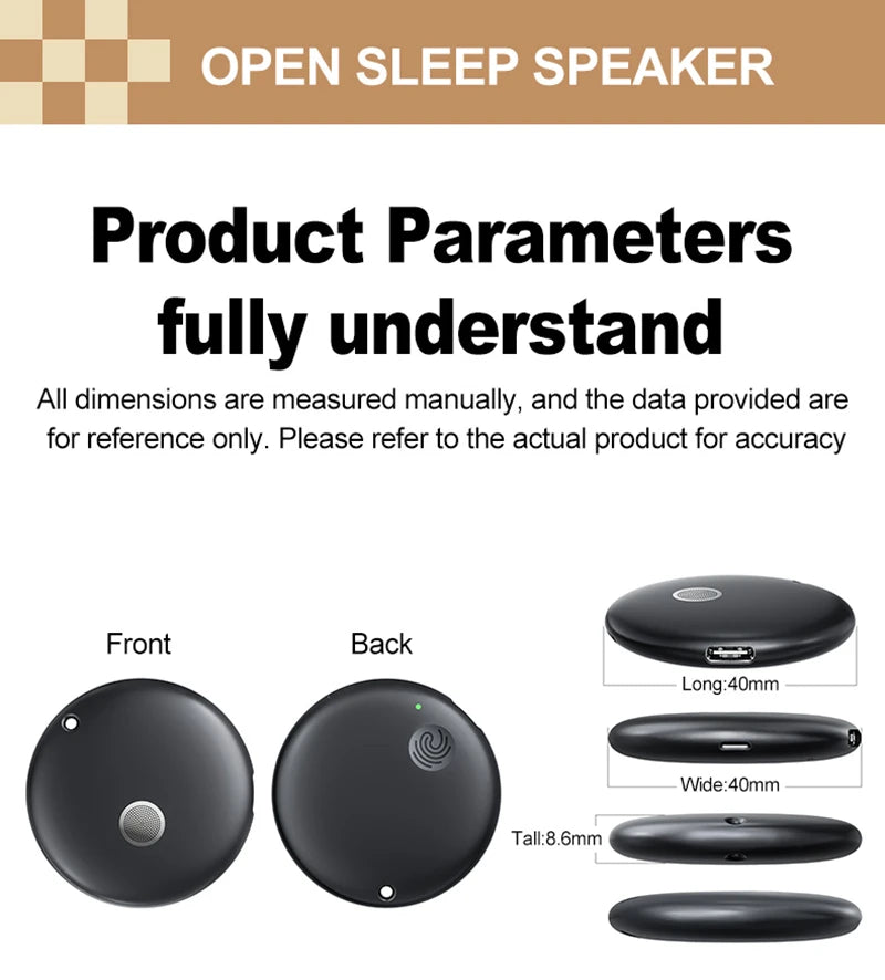 Lenovo Mini Portable Bedside Sleep Speaker With High-definition Sound Quality White Noise Intelligent Pillow Under Speaker