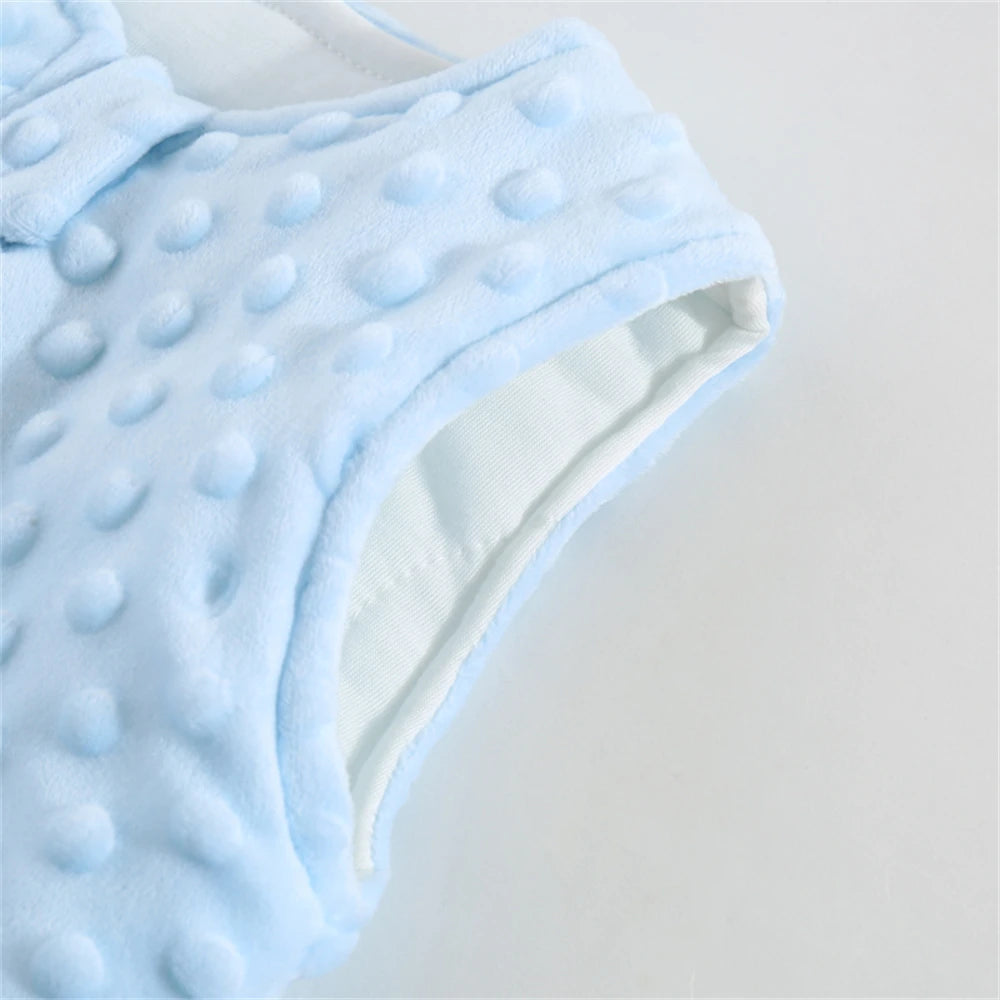 Baby Sleeping Bag 0-6m Autumn and Winter Vest-Style Bean Velvet Newborn Leg-Wrapped Sleeping Bag Anti-Kick Sleeveless Baby Sleeping Bag