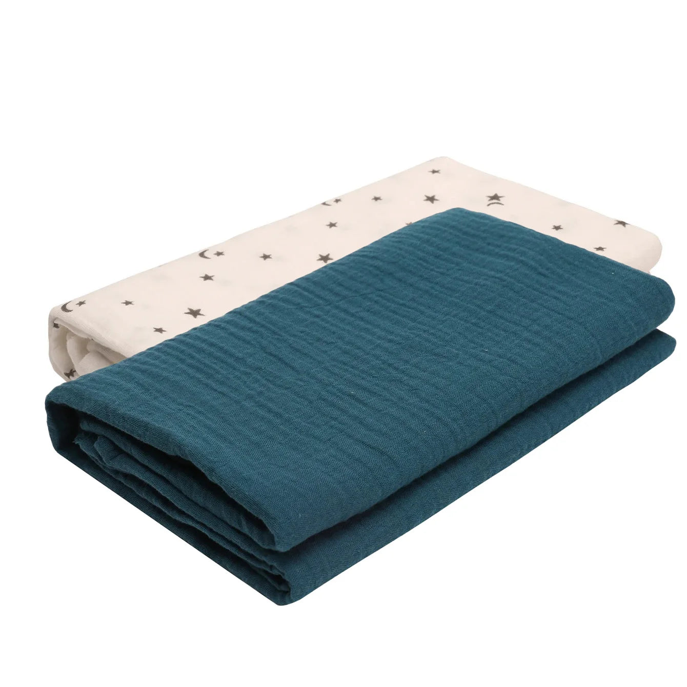 Breathable 2pcs Muslin Baby Swaddle Blankets, Lightweight Cotton Swaddling Cloths for Infant Sleep & Play
