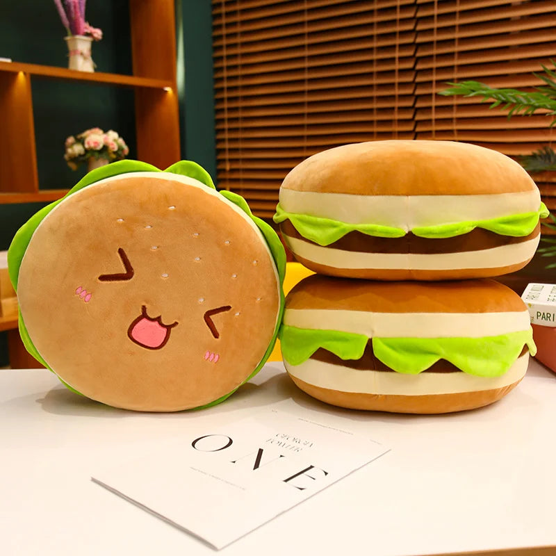 French Fries Hamburger Plush Toy Cute Pizza Foodie Snack Throw Kawaii Christmas Gift Pillow Kids Stuffed Toys Room Decoration