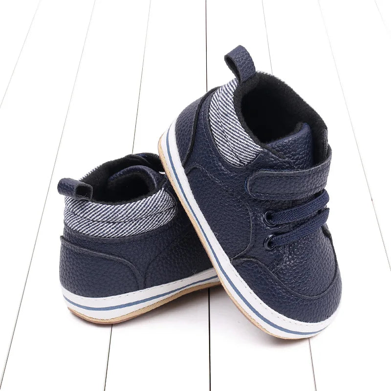 2025 Baby Sneaker Spring and Autumn Style High Quality PU and TPR Sole Newborn Toddler Prewalk Shoes Outdoor Water Proof BNB3093