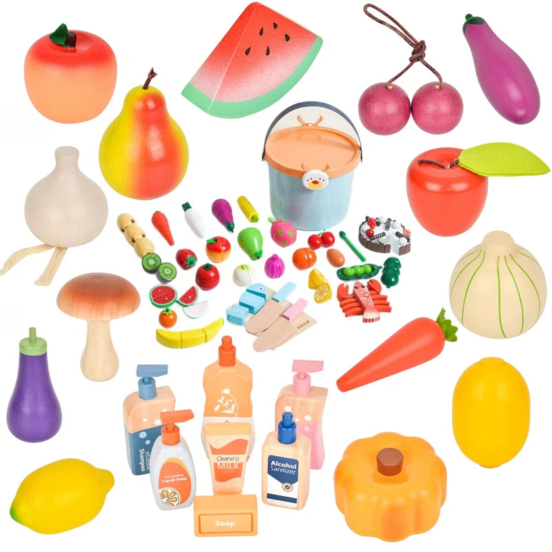 2026 Montessori Simulation Chechele Shower Gel Tomato Fruit Kitchen Educational Toy Play House Decompress Educational Toy Gift