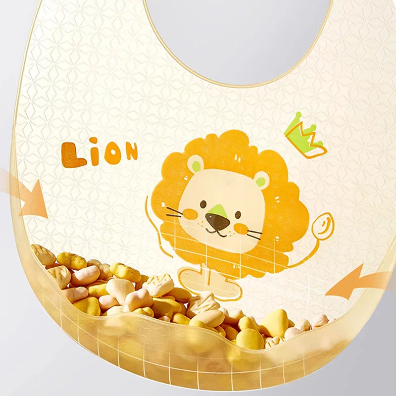 AIBEDILA  Silicone Baby Bib Waterproof Adjustable Food-Grade Feeding Apron Cartoon Pattern Burp Cloth for Toddlers Boys Girls