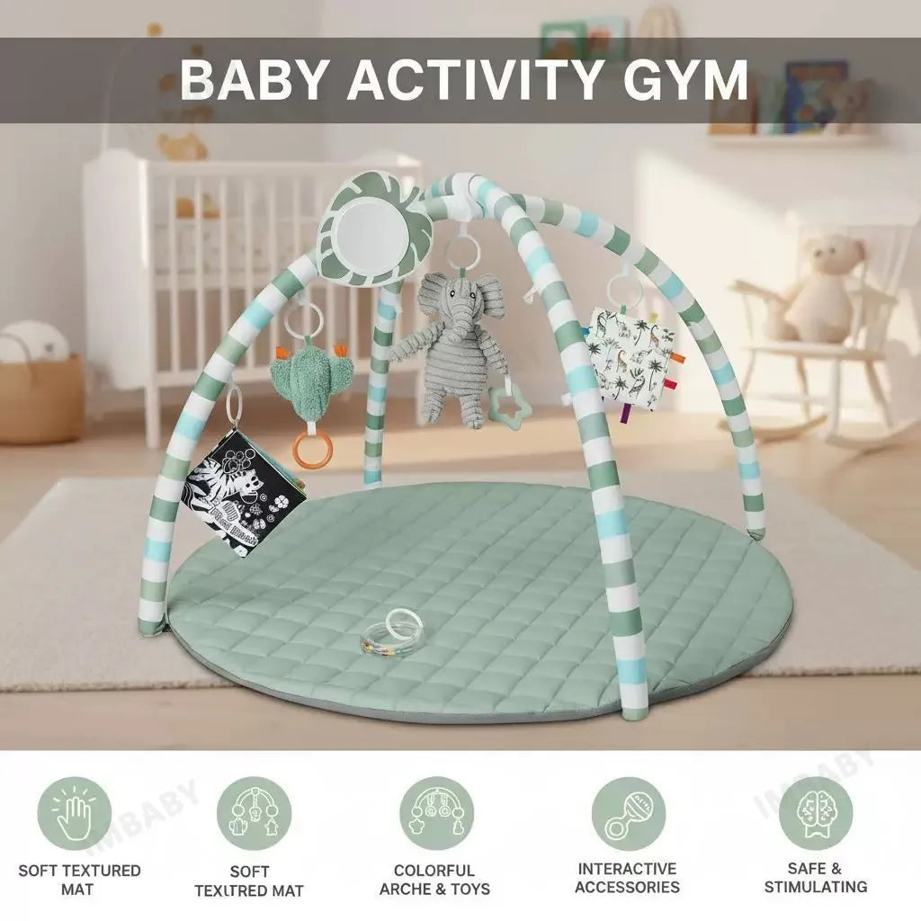 Multi-functional Baby Fitness Stand with Music Gym Activity, Comfort Toy, Blanket Pad, Early Education 0-36 Months, Newborn Gift