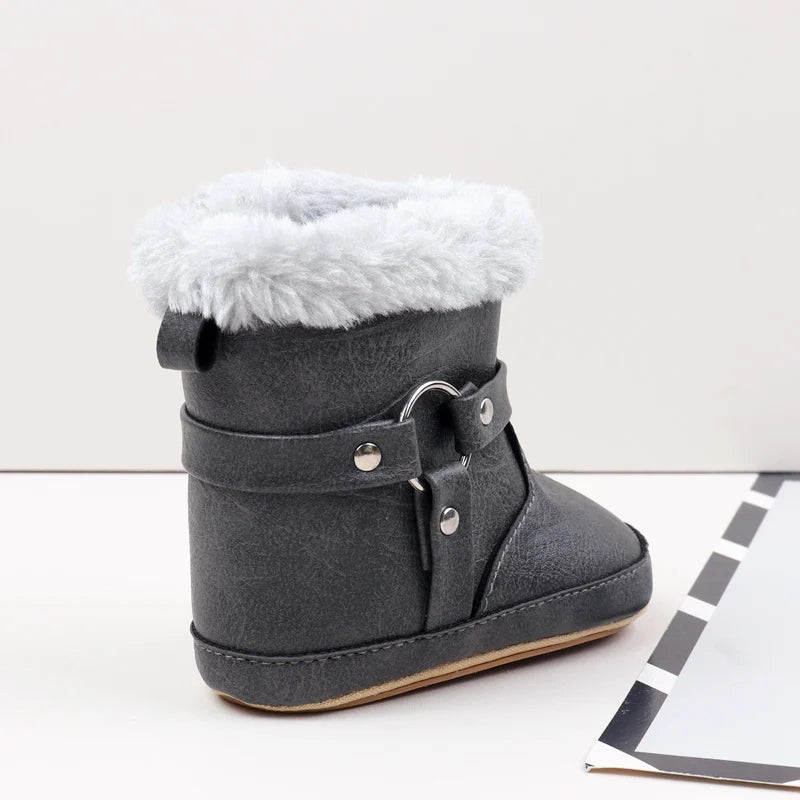 Hot Selling Winter Baby Boy And Girl Pre Walking Toddler Shoes Fashion Design Fleece-lined For 0-18M Baby Winter Cotton Boots