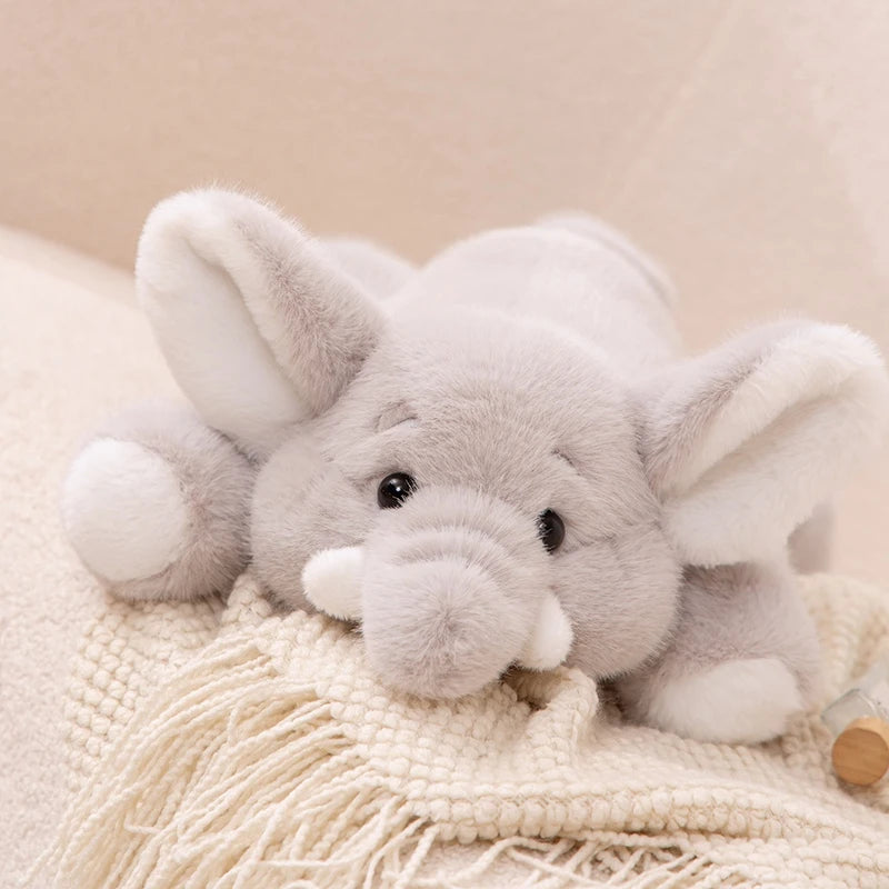 Fluffy Cute Nordic Style Plush Elephant Toy Lovely Lying Elephant Appease Toy Stuffed Soft For Girls Xmas Gift