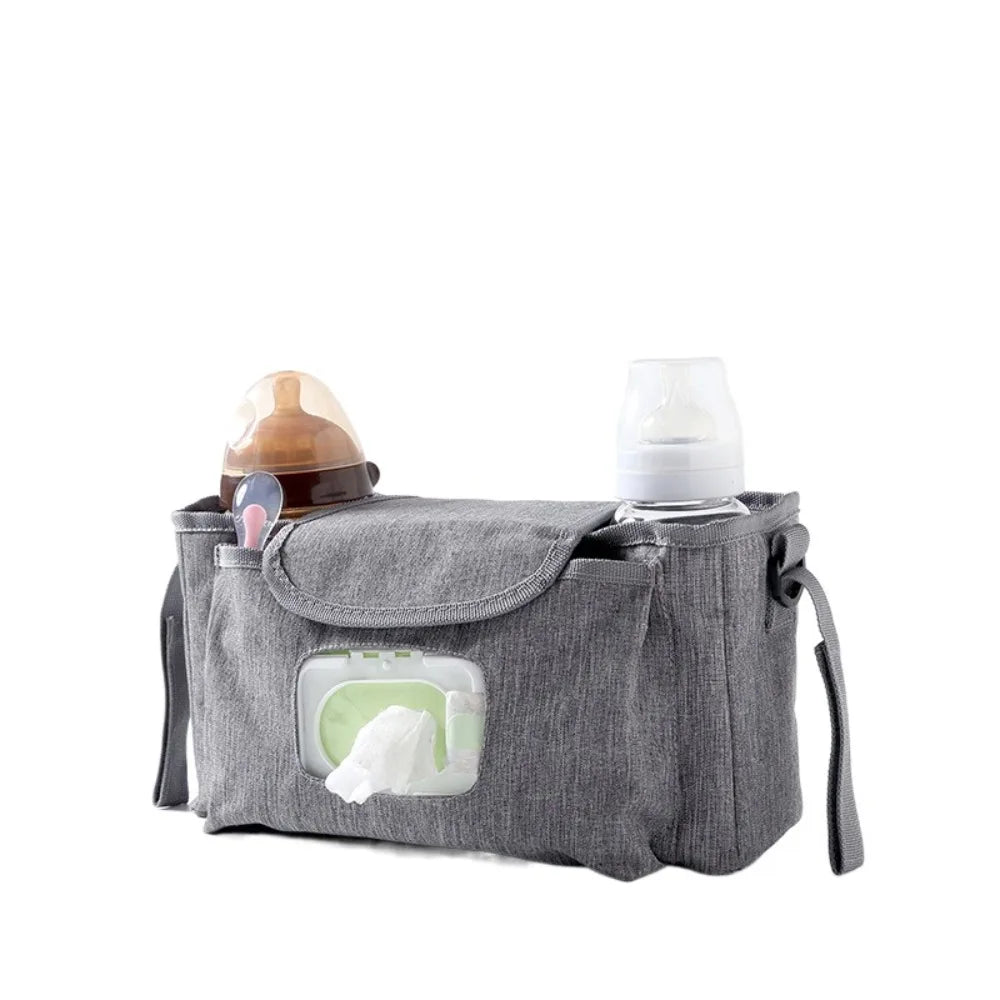 Multifunctional Baby Stroller Bag Large Capacity Waterproof Wet Wipe Hanging Bag Baby Care with Multiple Pockets