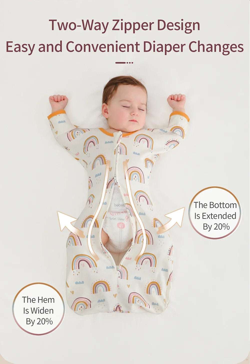 INSULAR Sleeveless Vest Baby Sleeping Bag, Summer Thin Cotton Fabric Anti-kick Quilt, Newborn Sleep Sack with Two Way Zipper