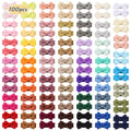 BABY BOWS 100Pcs 1.2'' Ribbon Hair Bows Clips for Baby Girls Candy Color Bowknot Hairpins Headwear Toddlers Hair Accessories