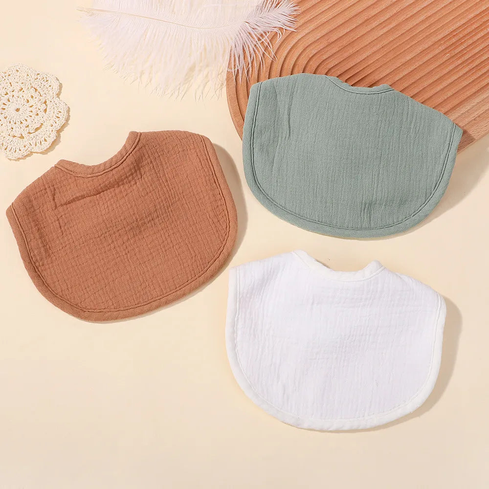 Random Color 6Pcs Cotton Thickening Soft Baby Adjustable Bibs Newborn Burp Cloths Bandana Scarf for Kids  Feeding  Baby Bips