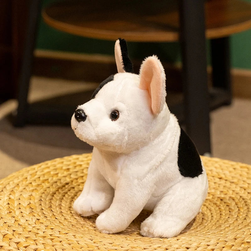 Lifelike English Bulldog Plush Toy Realistic British Bulldog Stuffed Animal Soft Sheep Dog Terrier Simulation Doll for Kids