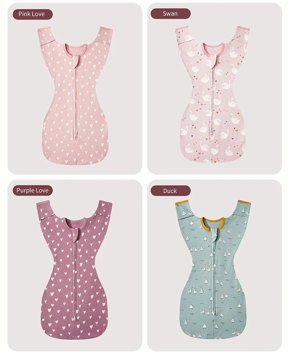 INSULAR Sleeveless Vest Baby Sleeping Bag, Summer Thin Cotton Fabric Anti-kick Quilt, Newborn Sleep Sack with Two Way Zipper