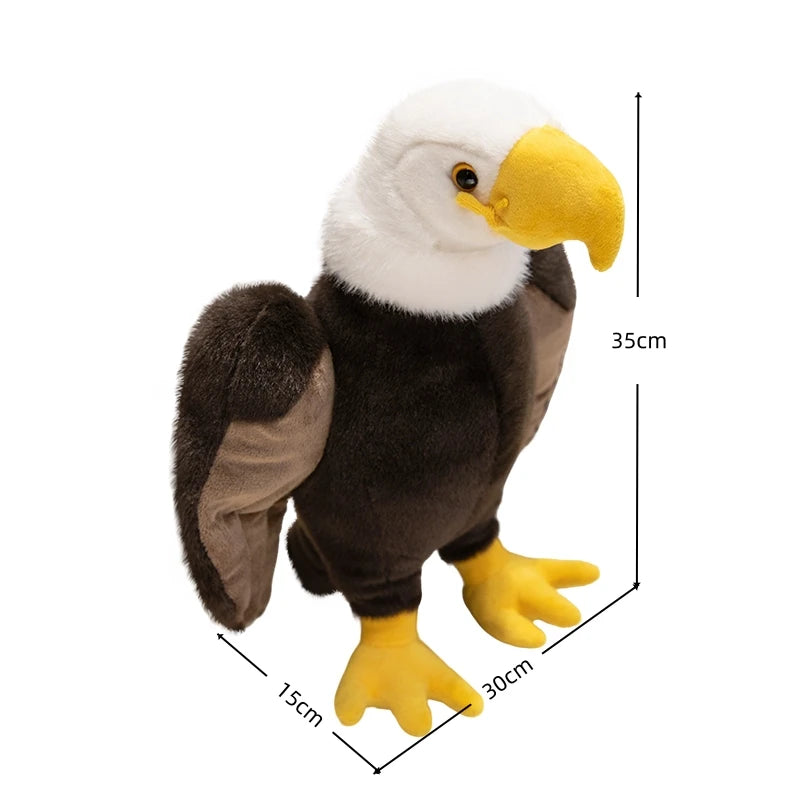 Lifelike American Eagle Owl Plush Toys Soft Stuffed Animals RealLife Bird Dolls Home Decor for Kids Children Boys Birthday Gifts