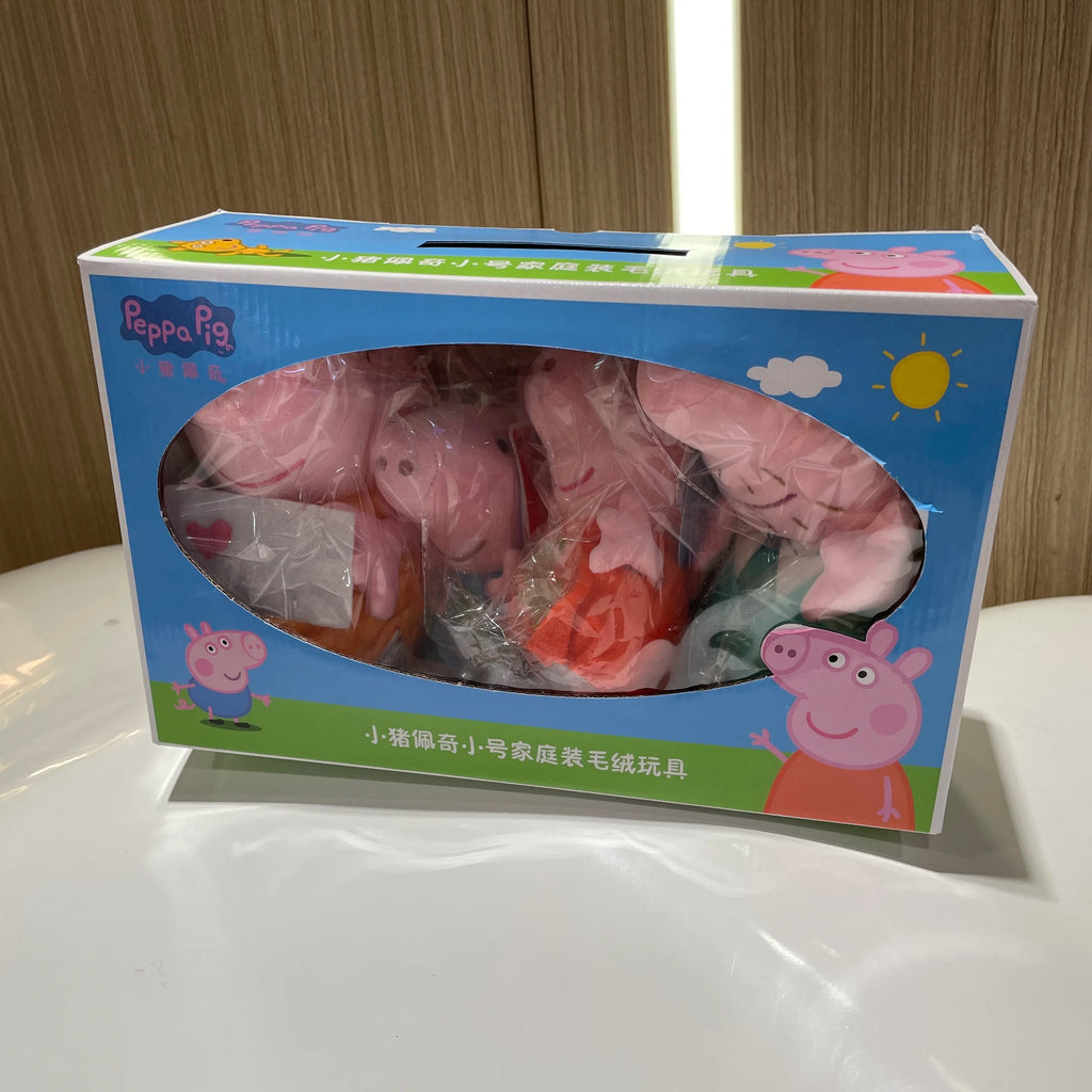 4pcs/set Genuine Peppa Pig 19cm Peppa George 30cm 12'' Mummy Daddy family set Plush Toy Birthday Christmas gift Children Toy