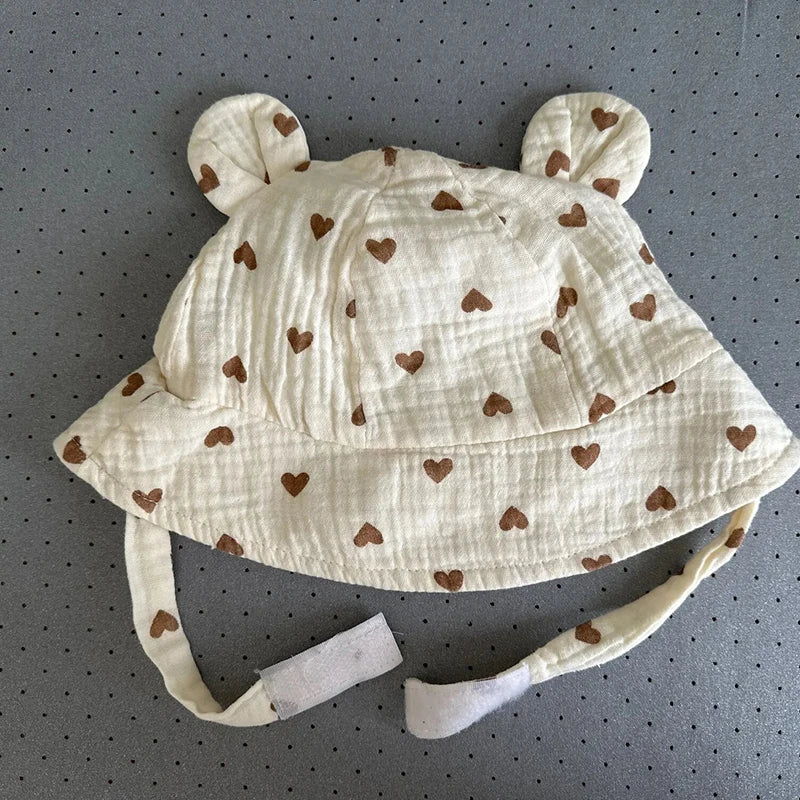 Kids Hat For Girls Muslin Cotton Children's Bucket Cap Panama Baby Girl Summer Travel Sunscreen Beach Hat Sun Fisherman Cap