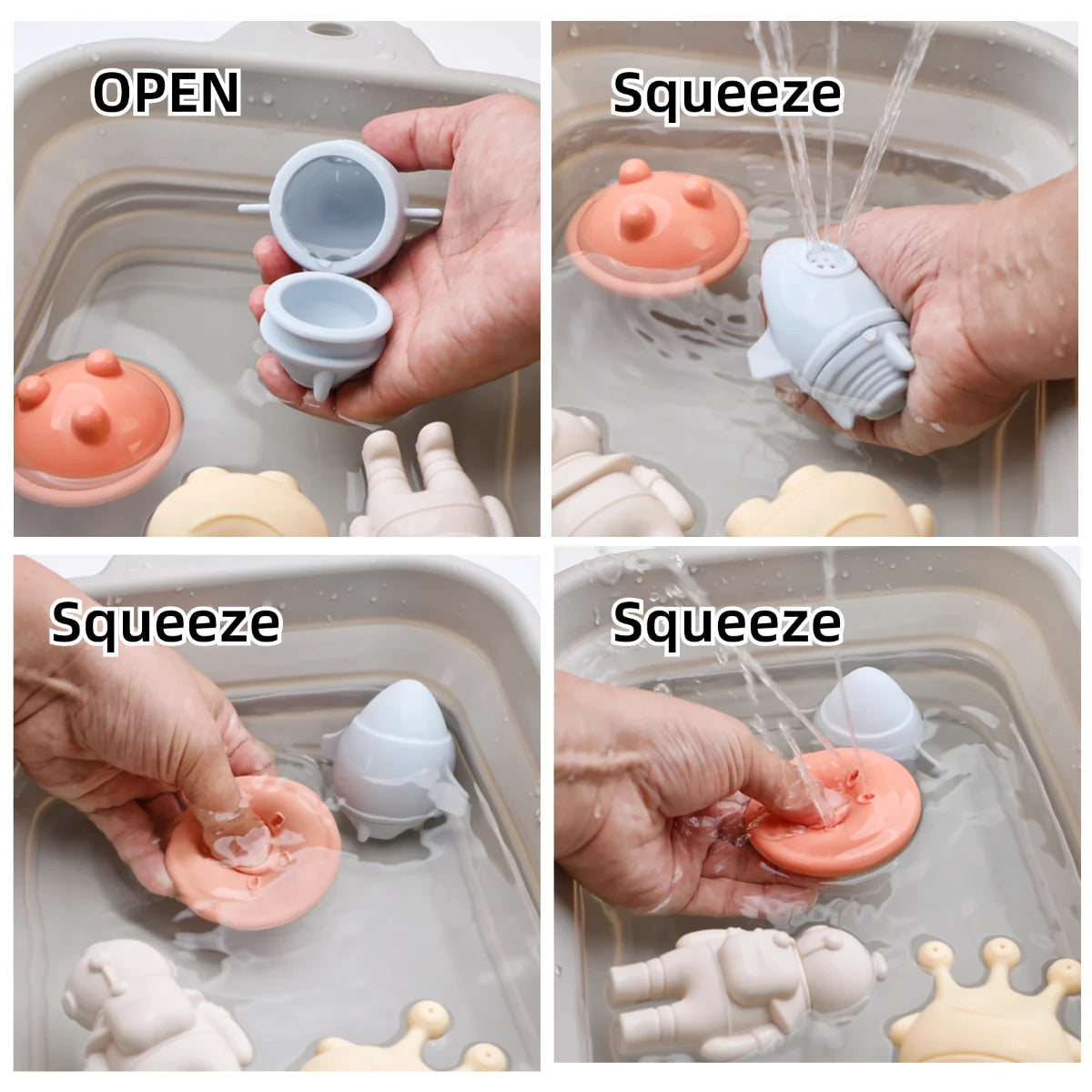 Baby Bath Toys Animal Cute Shape Toddler Water Toys Swim Bathroom Baby Silicone Sprinkler Bathtub Animal Toy Infant Kids Boys