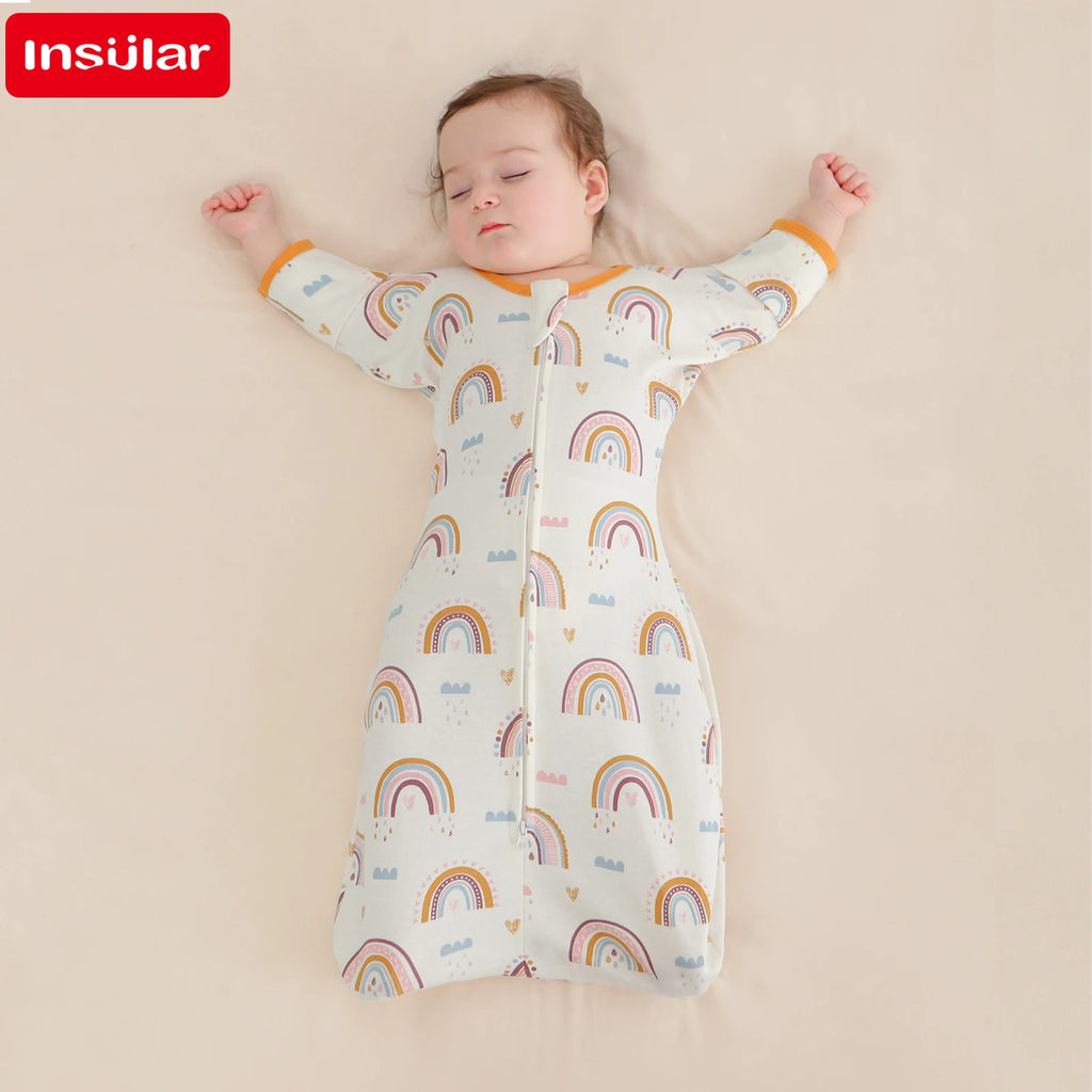 INSULAR Sleeveless Vest Baby Sleeping Bag, Summer Thin Cotton Fabric Anti-kick Quilt, Newborn Sleep Sack with Two Way Zipper