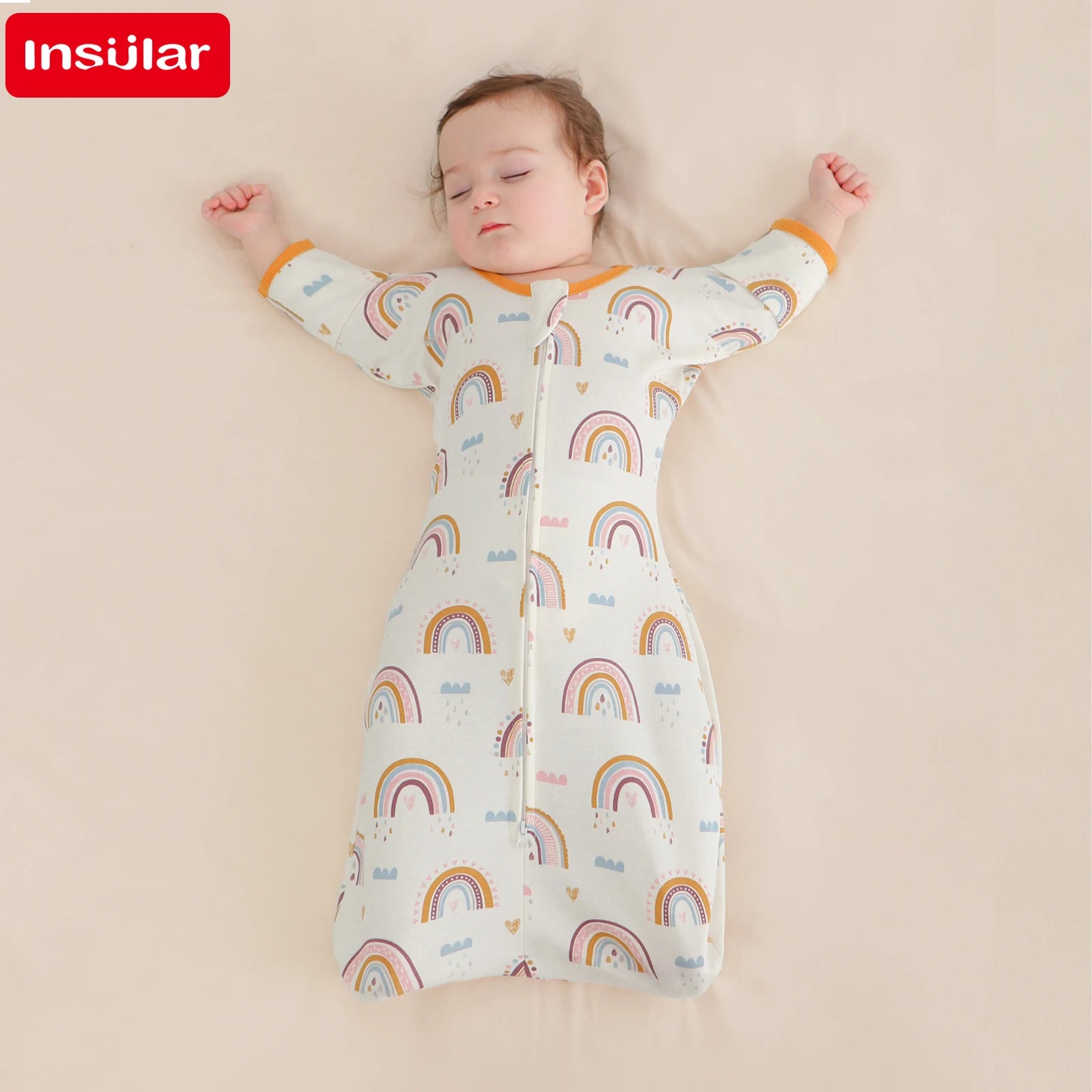 INSULAR Sleeveless Vest Baby Sleeping Bag, Summer Thin Cotton Fabric Anti-kick Quilt, Newborn Sleep Sack with Two Way Zipper