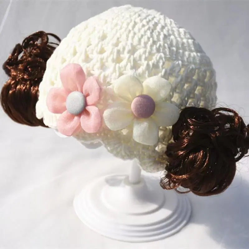 Solid Color Lace Turban Baby Hat Knitted Newborn Girls Hat Model Hn-001 Wholesale