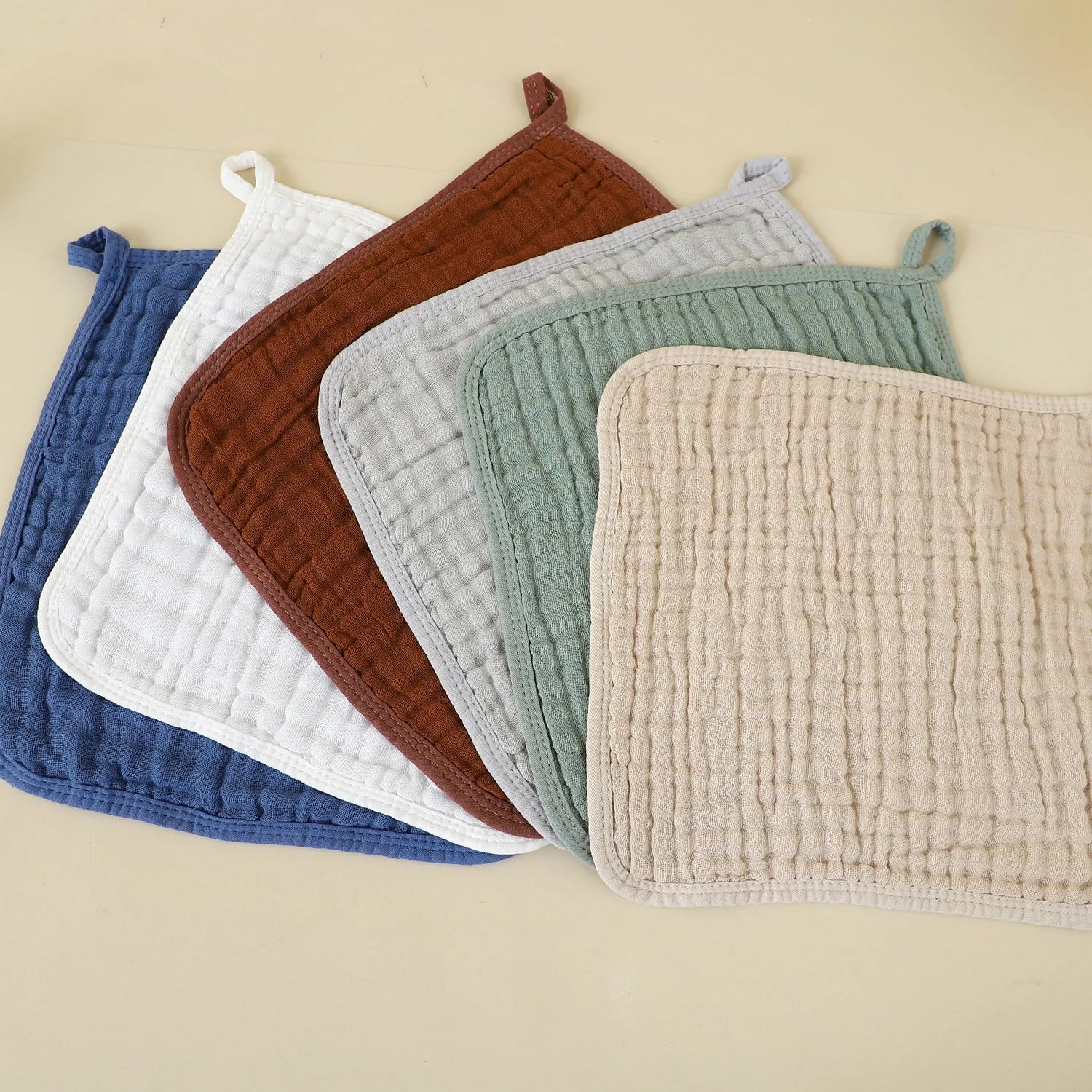 5pcs Soft Cotton Gauze Baby Face Towel Wipe Burp Cloths Absorbent Muslin Square Handkerchief Baby Bath Feeding Washcloth