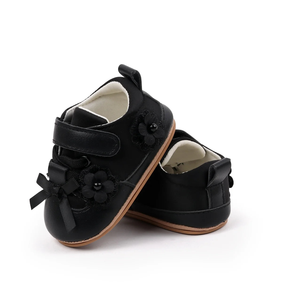 Baby Girls First Walking Toddler Shoes For 0-18 Months Spring And Autumn High Quality TPR Sole Four Colors Cute Flower Design