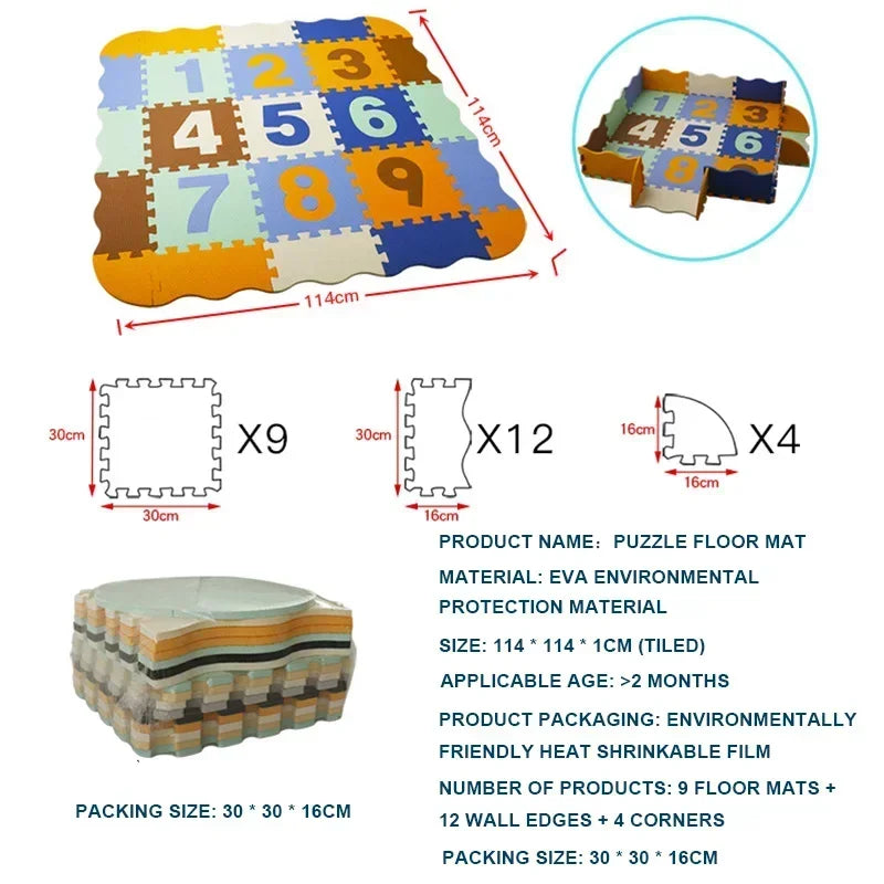 Eva Foam Baby Play Mat 25-Piece Set 30x30cm Puzzle Floor Mat Educational Toy For Nursery