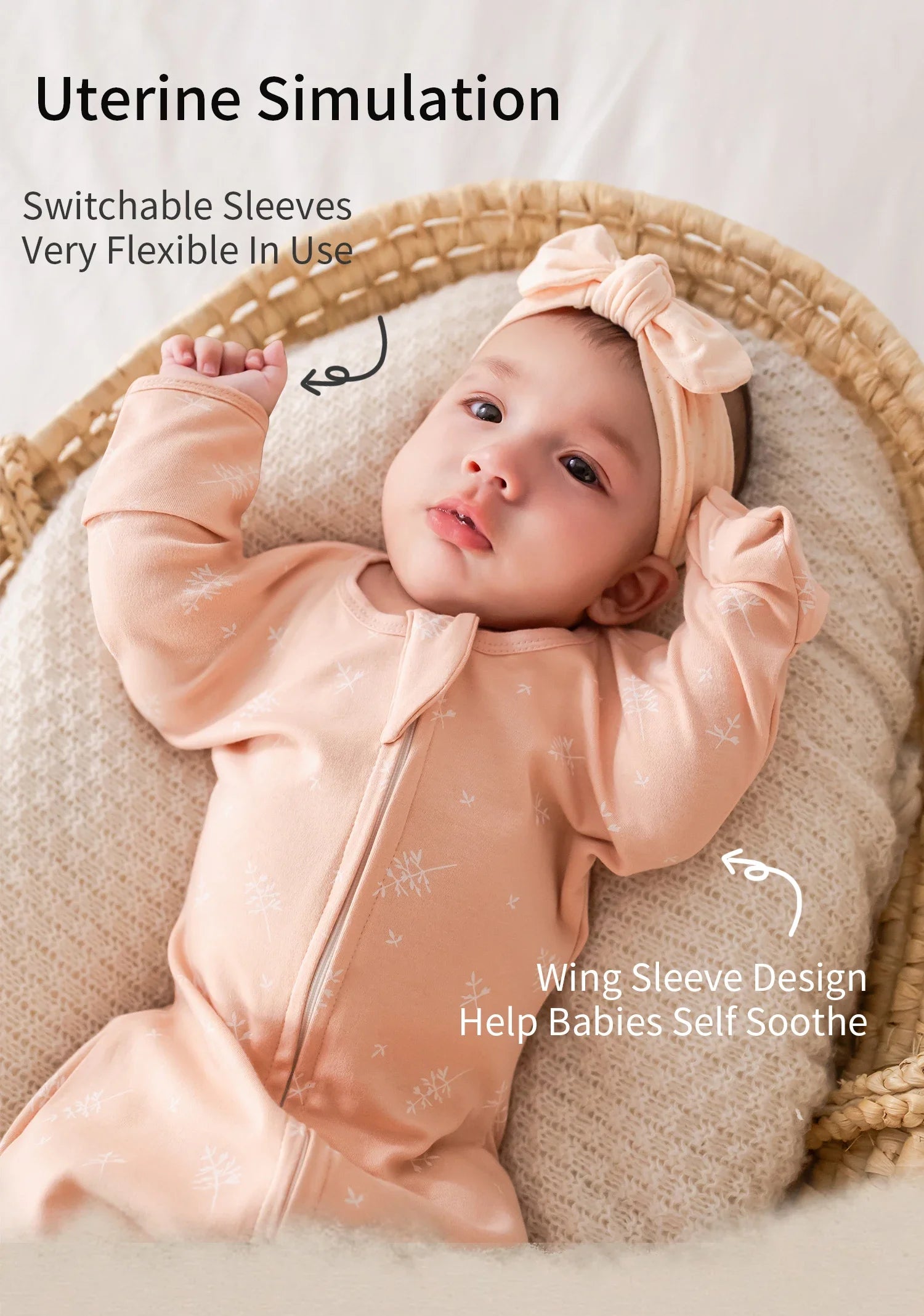 INSULAR Long Sleeves Baby Sleeping Bag,100%Cotton Thin Breathable Pajamas,Anti-Kicking Cocoon Envelope Sleep Sack for Newborn 2.