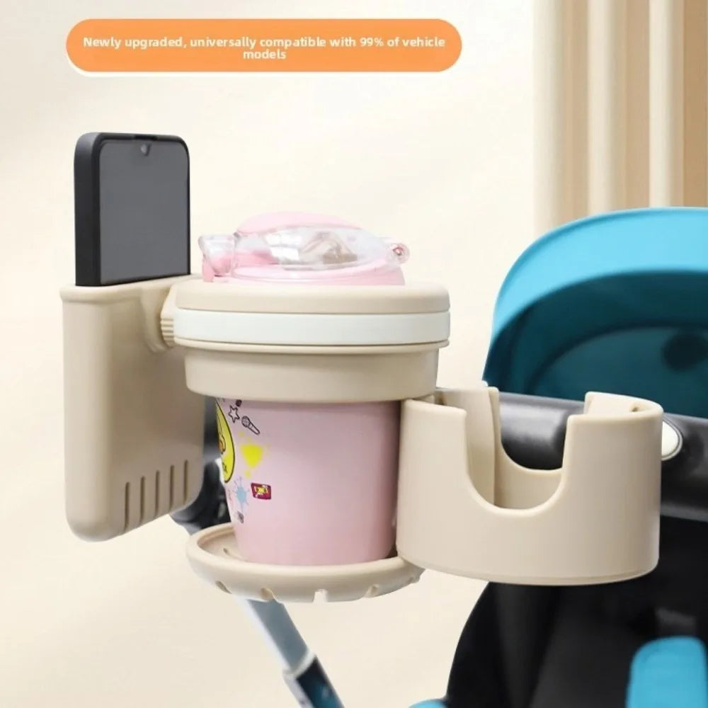 Anti-slip Baby Stroller Cup Holder Easy To Install Adjustable Kids Cup Stand Rotatable Phone Holder