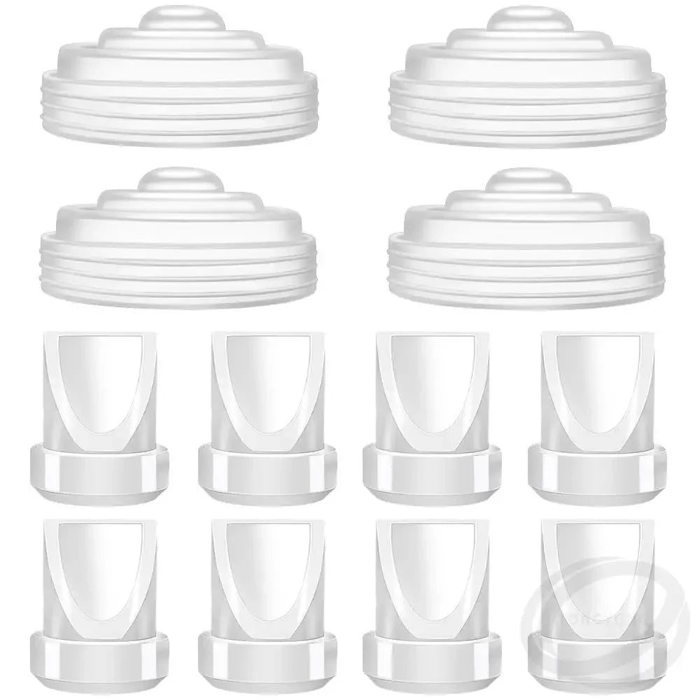 8-Pcs Duckbill Valves and 4-Pcs Silicone Diaphragm Set Compatible with Momcozy M5 Electric Breast Pump-Replacement Accessories