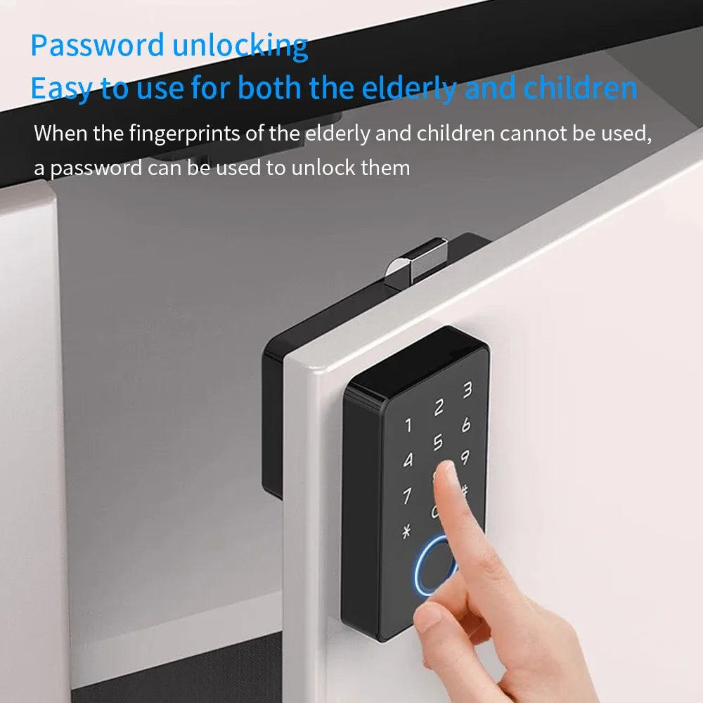 Support Tuya APP Smart Fingerprint No Punch Cam Lock Cabinet Lock Door Drawer Filing Cabinet Post Mail Box Furniture Locker
