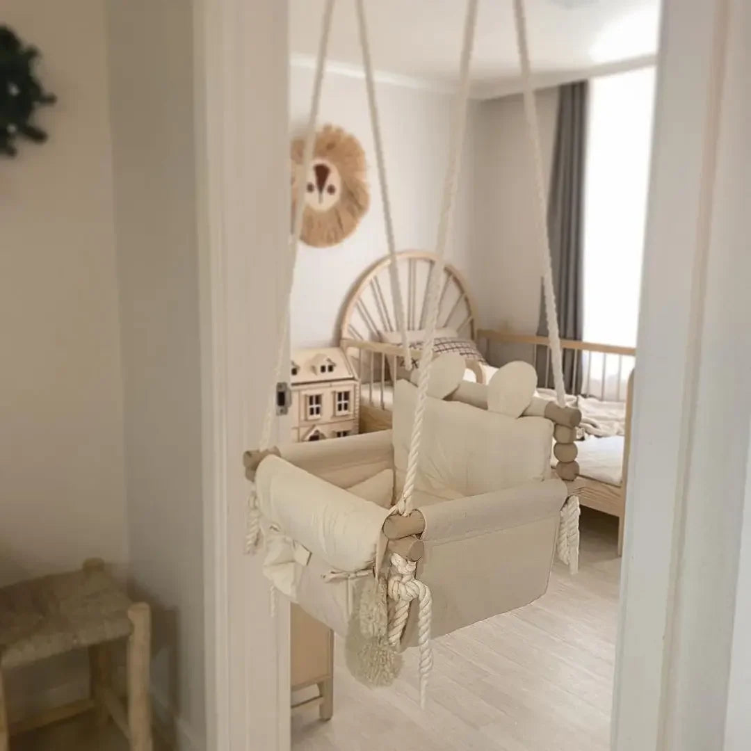 Baby Indoor Hanging Swing Infant Gear Hanging Chair Small Basket Cloth Rocking Chair Household Children Swing Nursery Comfort