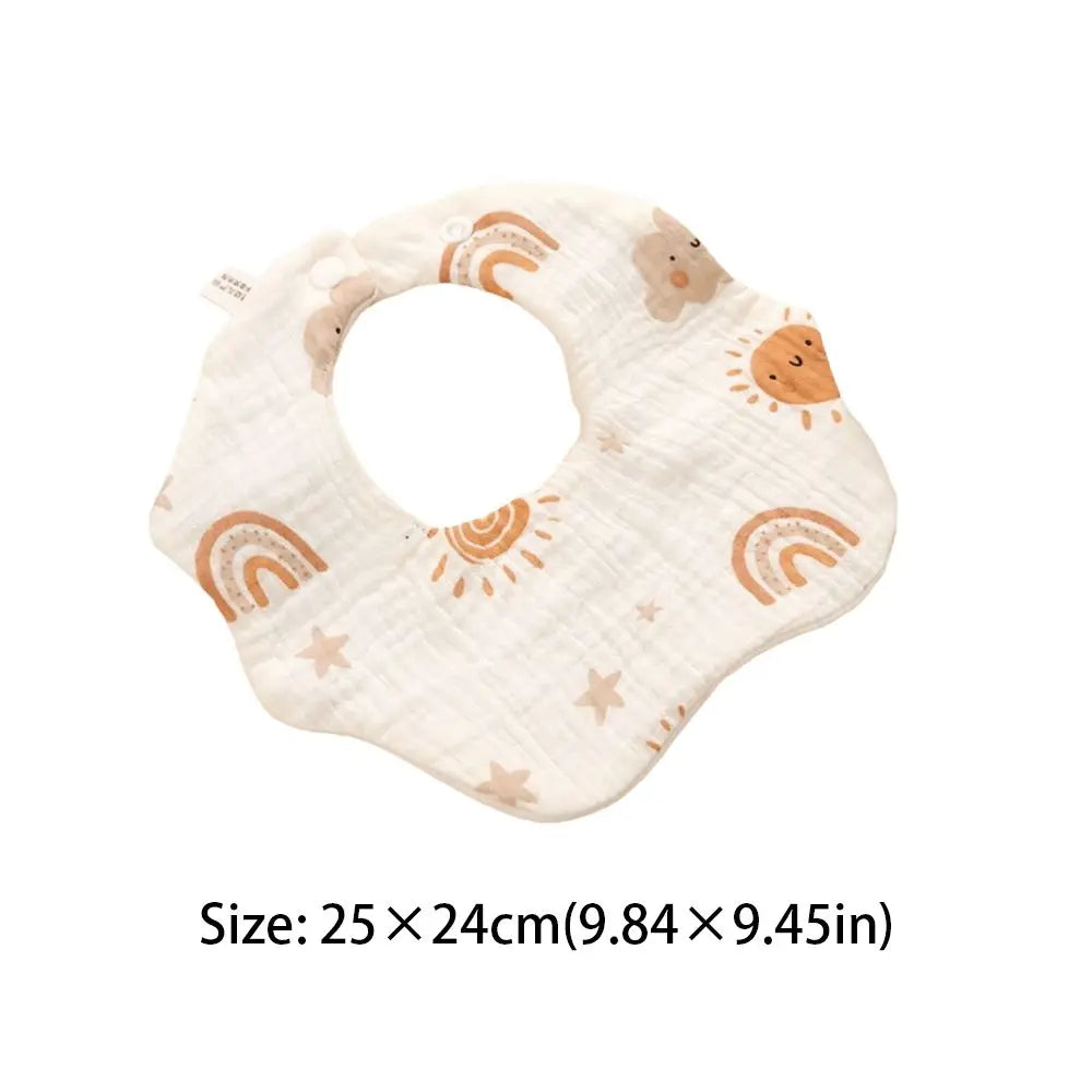 Babies Accessories 6 Layer Cotton Bib Waterproof Cartoon Saliva Towel Soft Feeding Bib Newborn