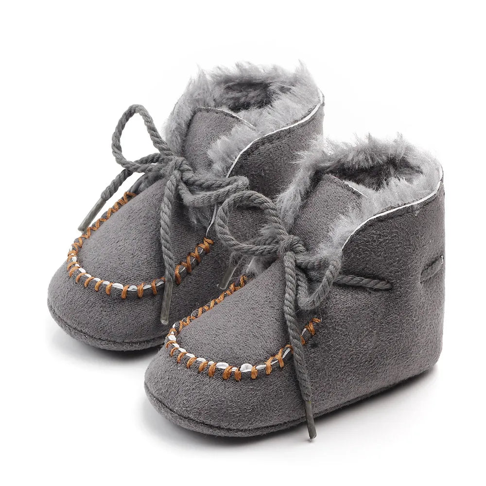 Winter Baby Girls and Boys Thick Warm Plush Fur Booties Fashion Design Soft Soled Comfortable High Quality Prewalker Shoes D2245
