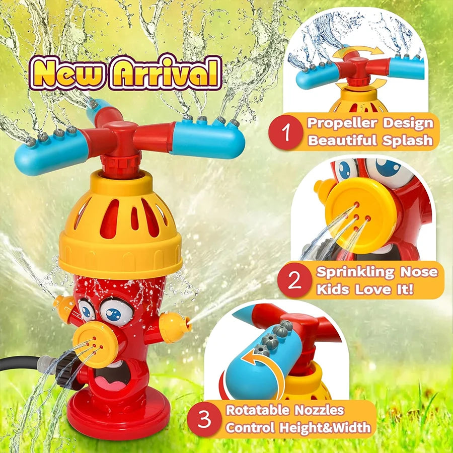 Fire Hydrant Water Spray Dog Toy Outdoor Dog Sprinkler Activated with Swivel Nozzle for Summer Outdoor Shower Dog Drinking Toy