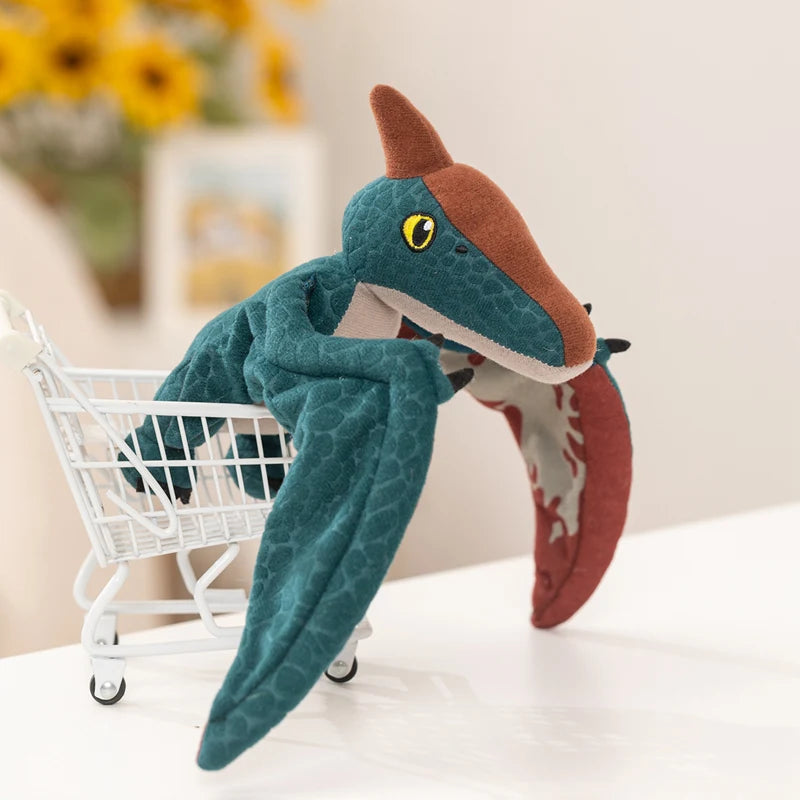 Hot 12cm Cyan Pterosaur Plush Toy Embossed Dinosaur Stuffed Animal Soft Prehistoric Creature For Kids Birthday Gift Room Decor