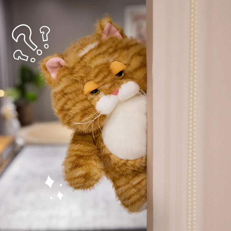 Fat Soft Cat Plush Doll Cute Pattern Weighted Sitting Design Parent-Child Game Toy for Children's Room Decor