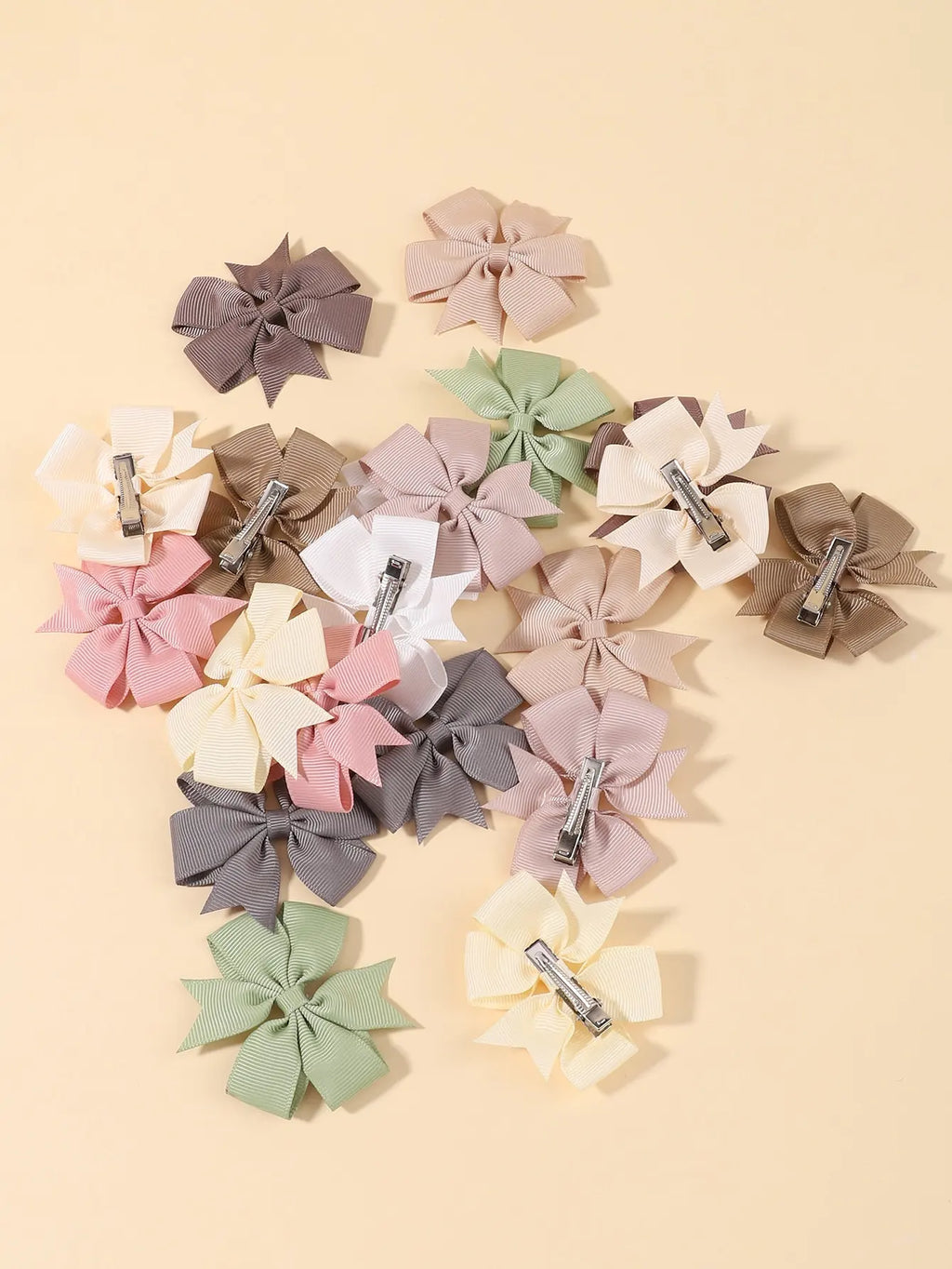 20Pcs Sunflower Ribbon Hair Clips 2.36 Inch Bangs Hair Clip Cheer up Bowknot Kids Girls Headdress Vibrant Color Mixed Bulk