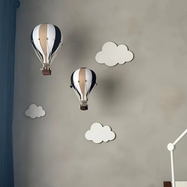 6Pcs/Set Nordic Style Sky Enthusiast Large White Wooden Cloud Wall Stickers Wooden Cloud Sign Set Home Bedroom Living Room Hallway Wooden Cloud Wall Decor Bohemian Coffee Bar Bar Wall Decoration Wall Stickers Boys and Girls R